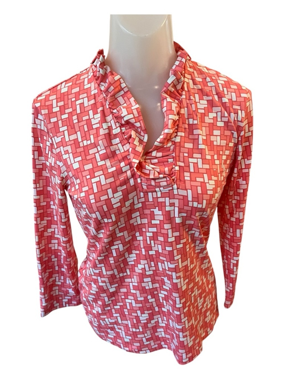 J. McLaughlin Durham Catalina Cloth Top in Pink and Coral size XS